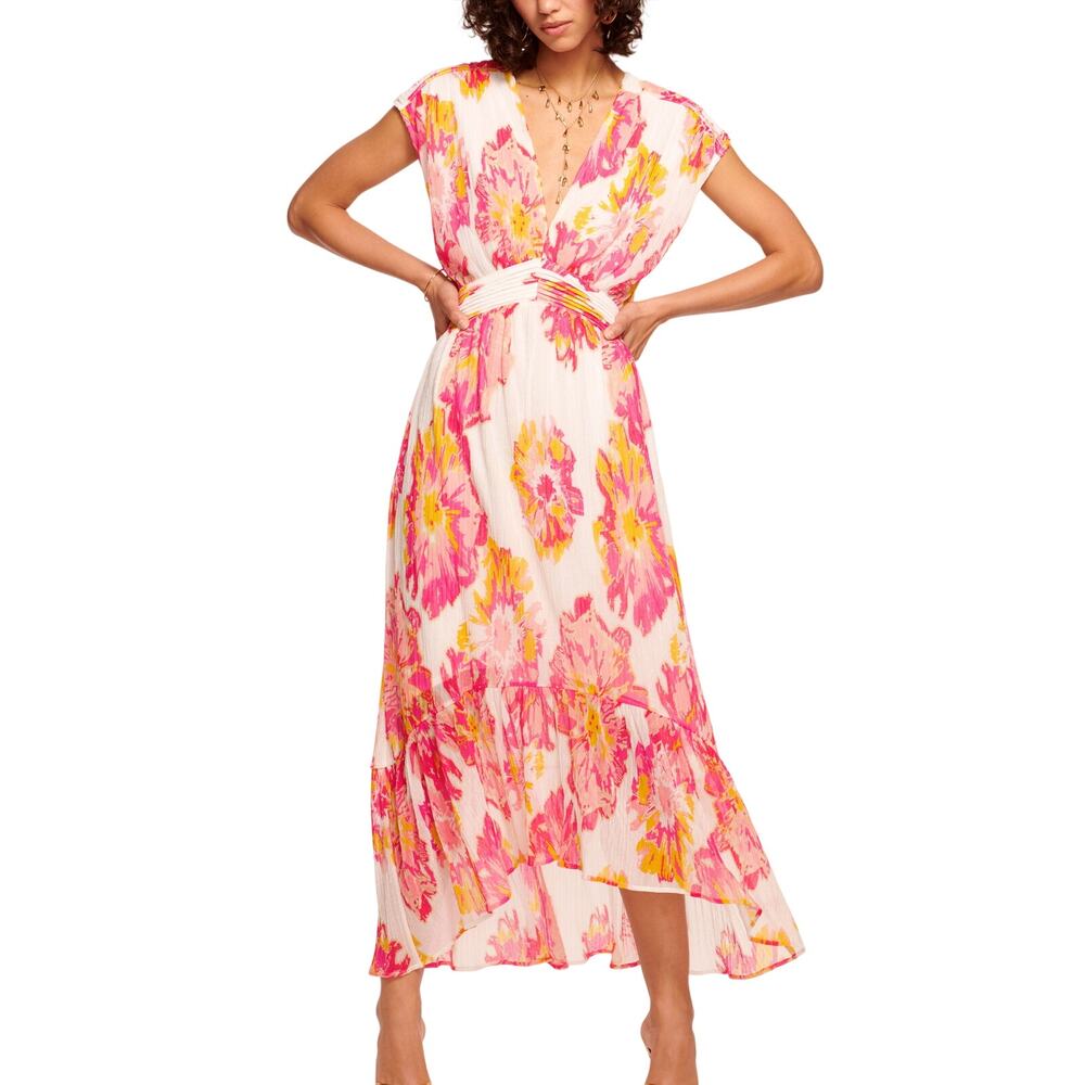 Ramy Brook Vibrant White Punch Floral Rachel Maxi Dress Size XXS NWT